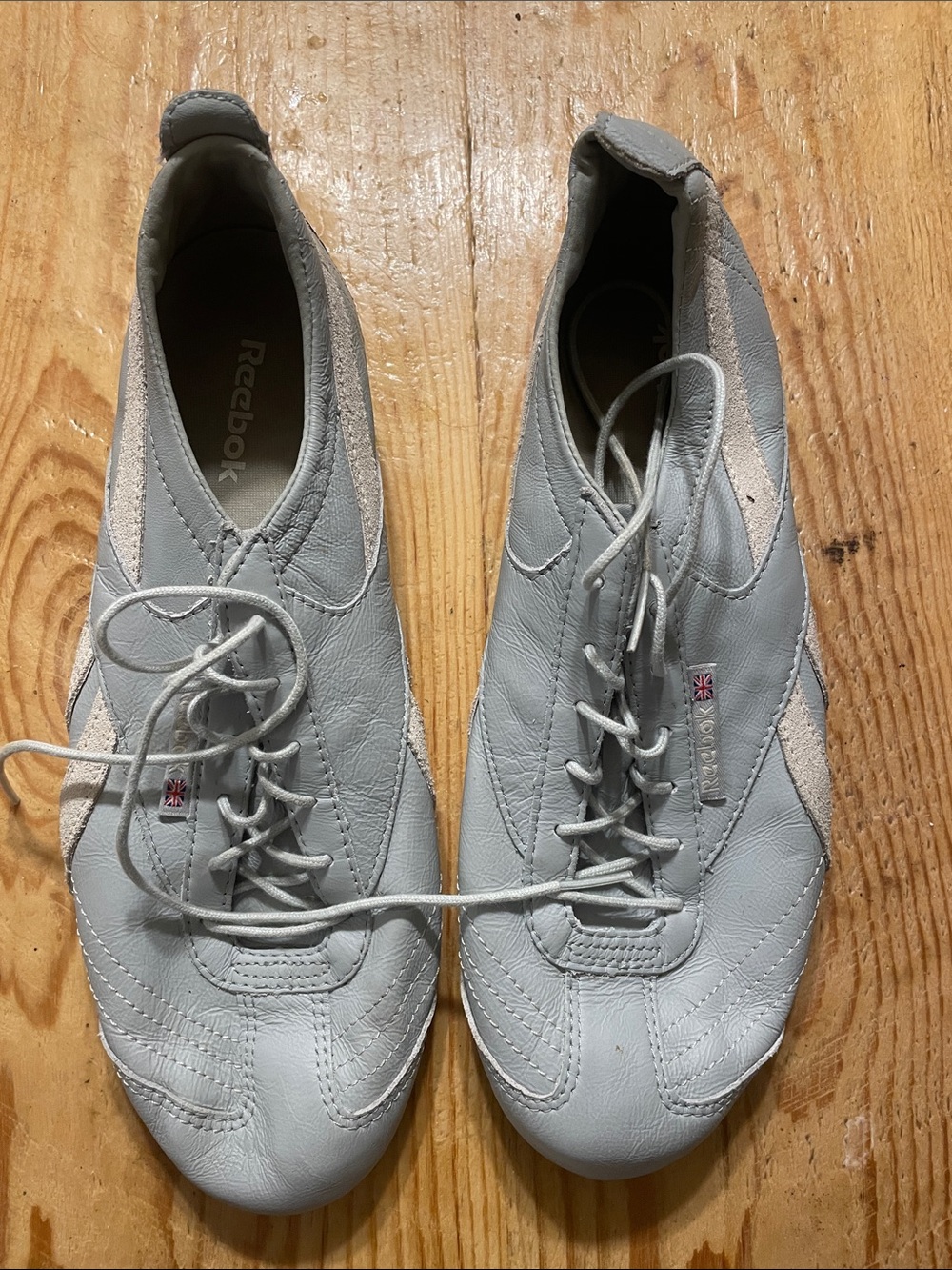 Reebok Light Gray Leather Lace-Up Women's Sneakers